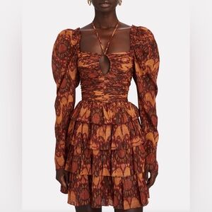 NWOT Ulla Johnson Naiya Tiered Ruffle Mini DressIn Ember. Size 6
